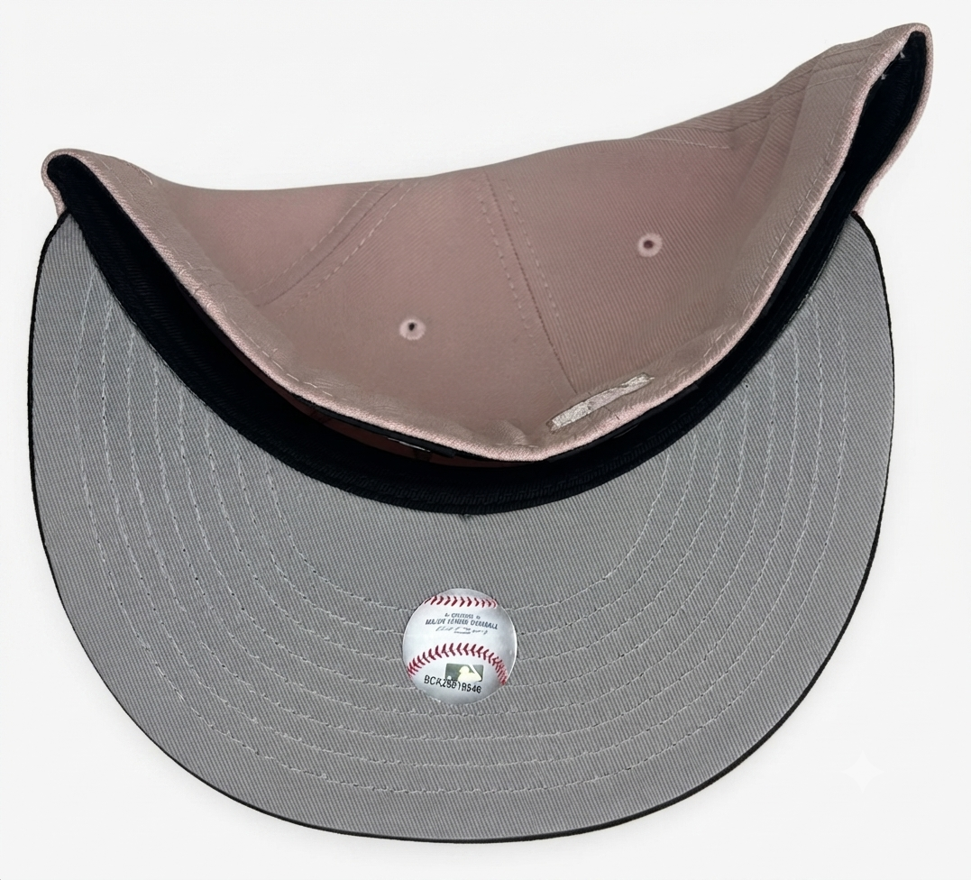 Pink Rogue New York Mets Brown Visor Gray Bottom 40th Anniversary Side Patch New Era 59Fifty Fitted.