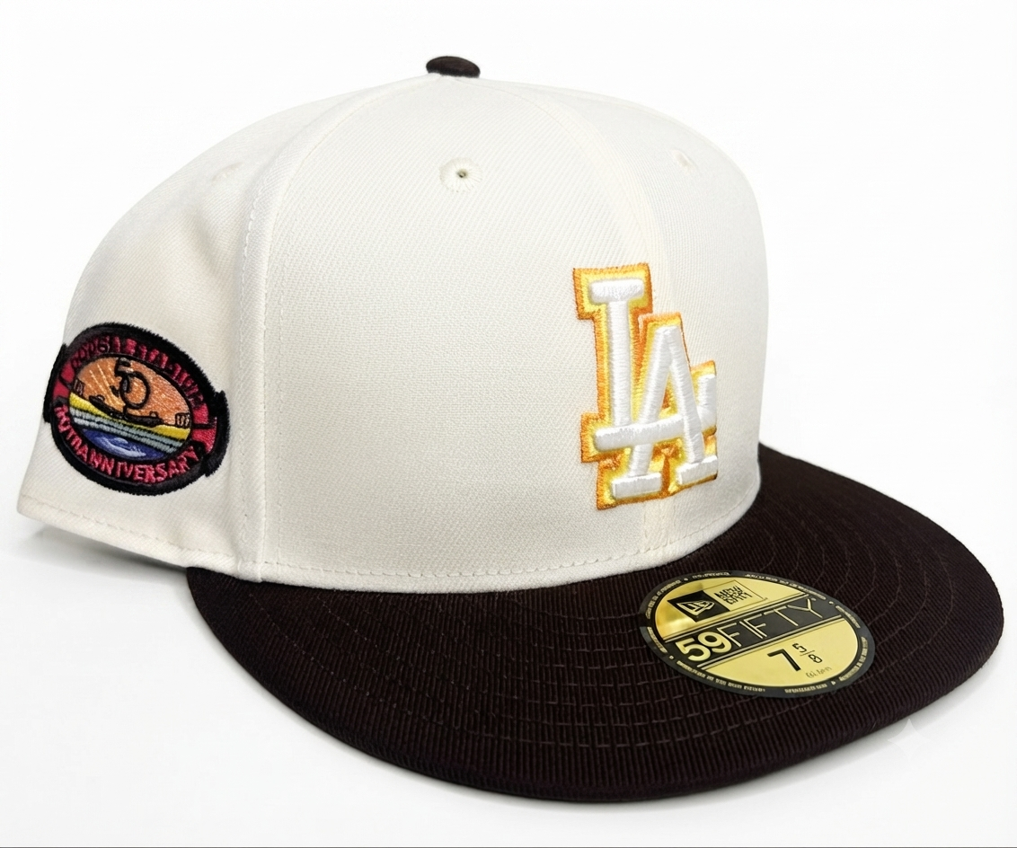 Chrome Los Angeles Dodgers 50th Anniversary New Era 59Fifty Fitted Hat.