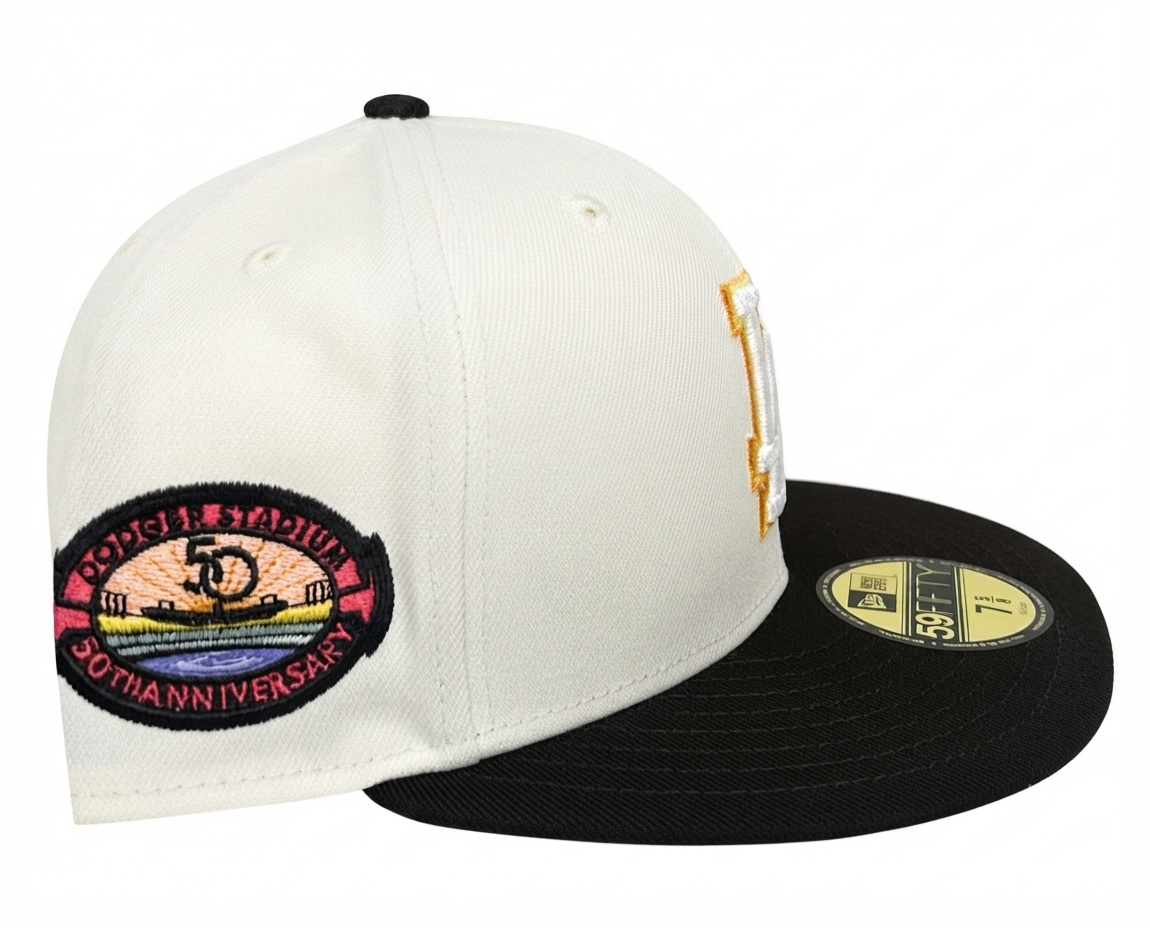Chrome Los Angeles Dodgers 50th Anniversary New Era 59Fifty Fitted Hat.