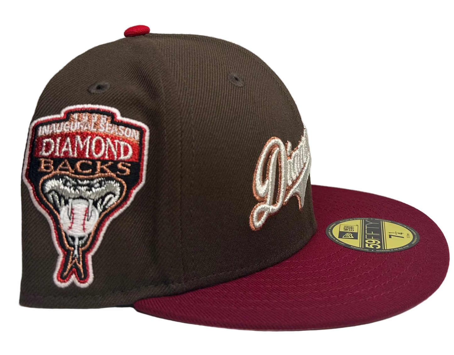 New Era 59FIFTY Arizona Diamondbacks “DayBacks VI” hat from a HC collection SFD Rushmore, featuring “Diamondbacks" script logo and an inaugural season side patch.