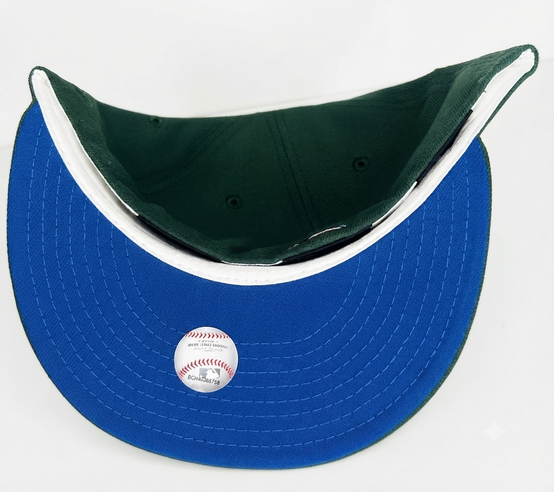 St. Louis Cardinals “Magic Tree House” Pine Green W/  Busch Stadium side Patch & Blue UV 59fifty New Era Fitted Hat.