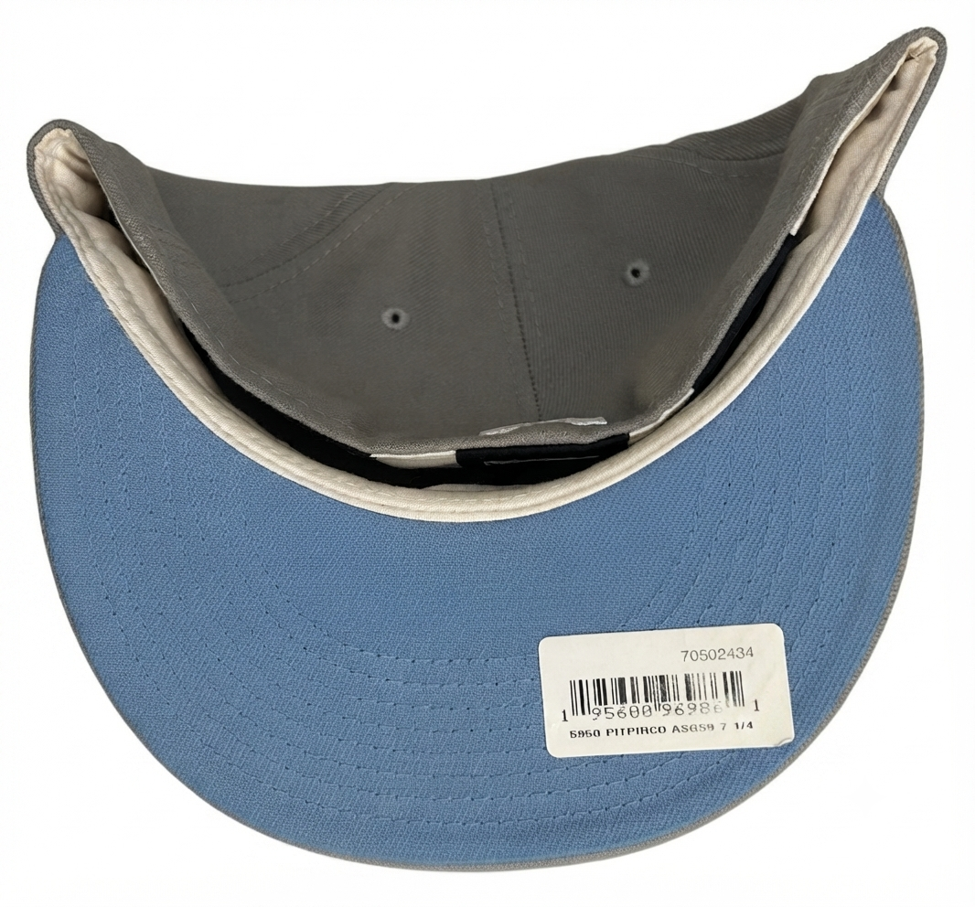 Pittsburgh Pirates New Era Gray 1959 MLB All-Star Game Cooperstown Collection Sky Blue Undervisor 59FIFTY Fitted Hat.