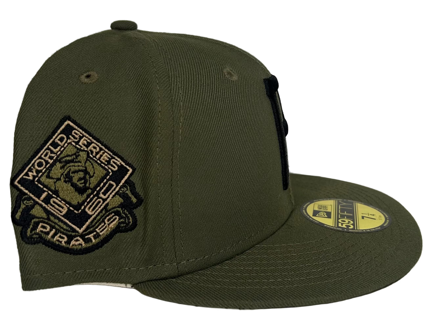 Pittsburgh Pirates New Era 1960 World Series Camo Undervisor 59FIFTY Fitted Hat - Green.