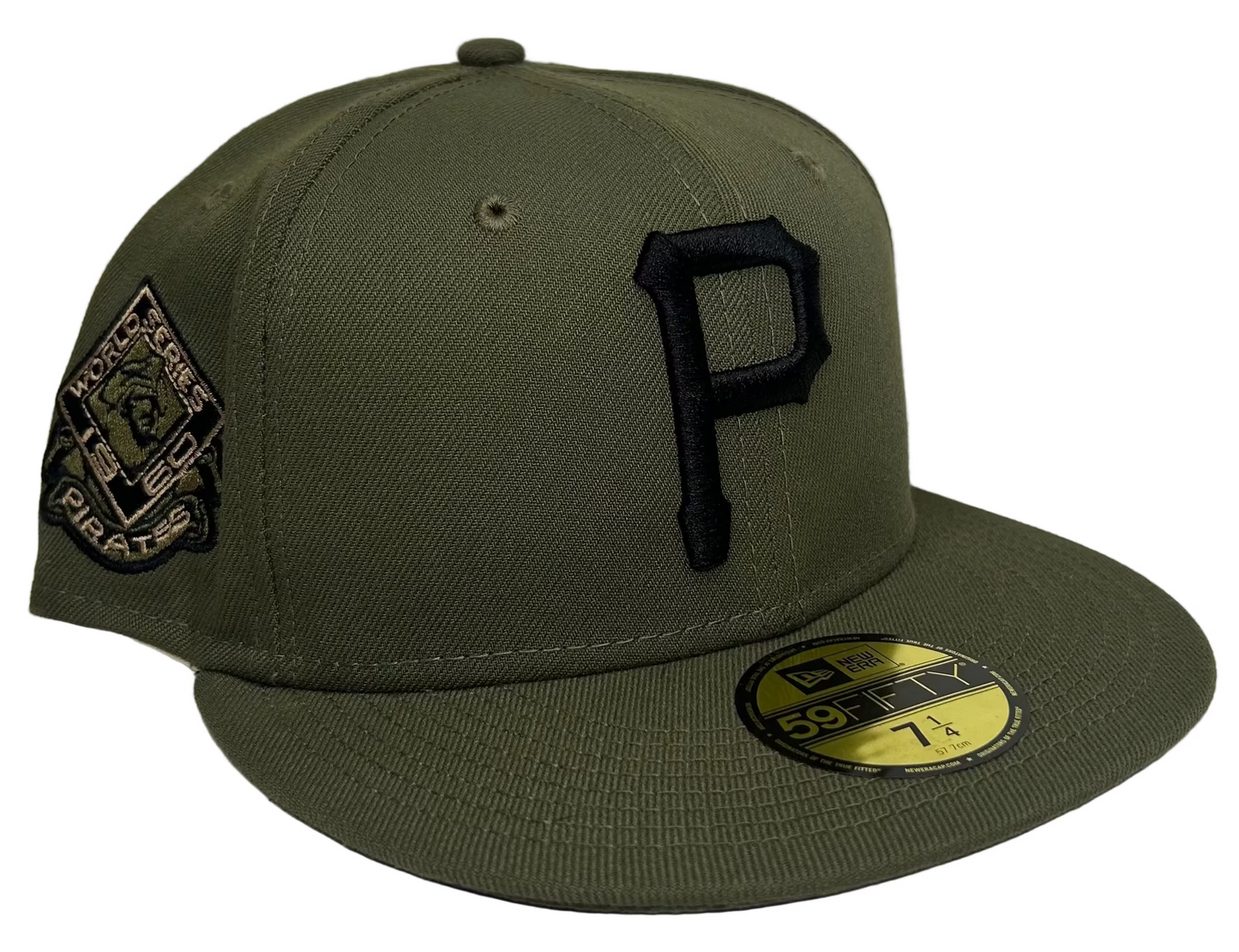 Pittsburgh Pirates New Era 1960 World Series Camo Undervisor 59FIFTY Fitted Hat - Green.