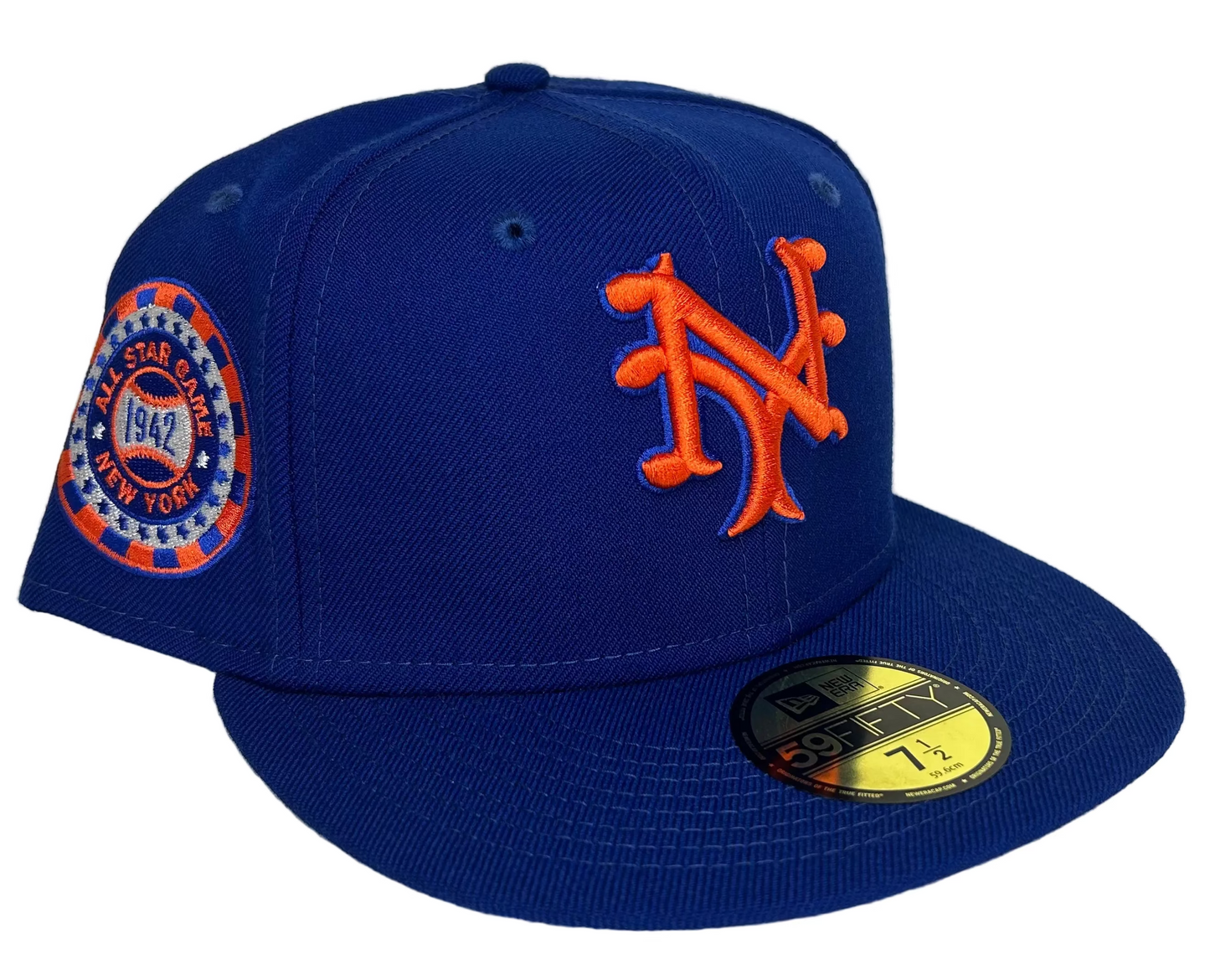 New York Giants Royal Blue & Orange W/ a 1942 ASG SP Cooperstown Edition, Gray UV New Era 59Fifty Fitted.