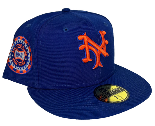 New York Giants Royal Blue & Orange W/ a 1942 ASG SP Cooperstown Edition, Gray UV New Era 59Fifty Fitted.