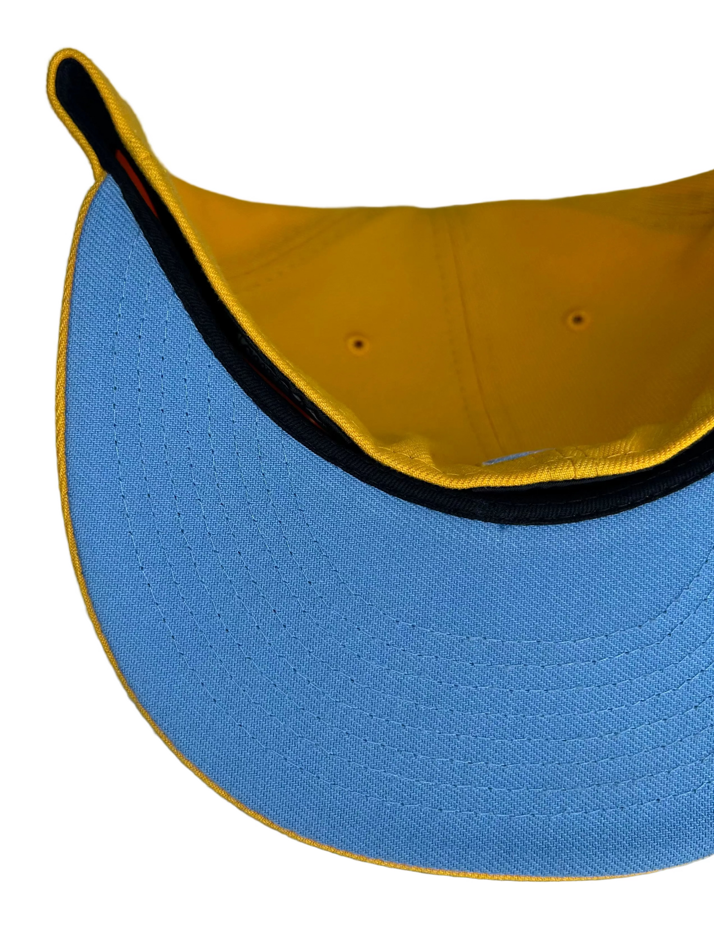 New Era Washington Nationals Lemon Drop 59FIFTY Fitted Hat featuring a bright yellow crown and a distinctive stadium side patch.