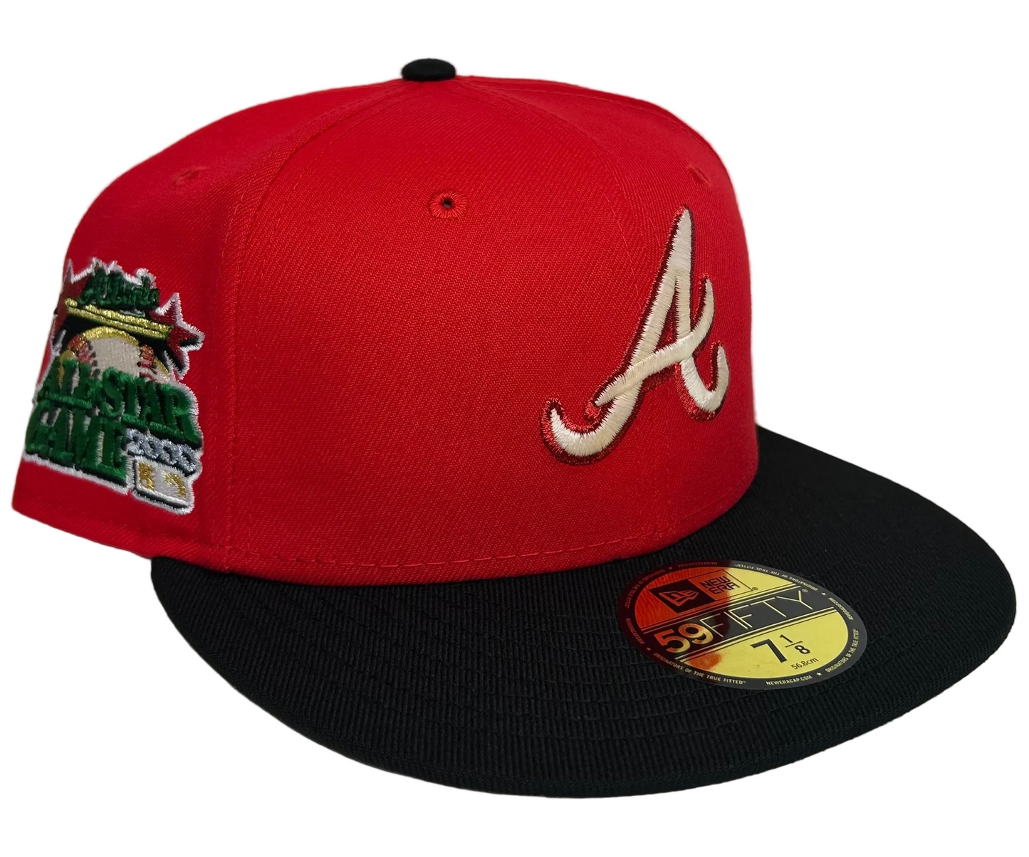 Atlanta Braves 59FIFTY New Era featuring a 2000 All-Star Game side patch & a Pink UV.