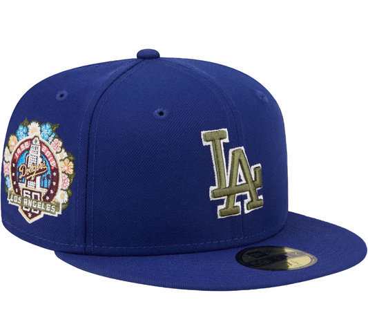 Los Angeles Dodgers New Era 60th Anniversary Spring Training Botanical 59FIFTY Fitted Hat - Royal