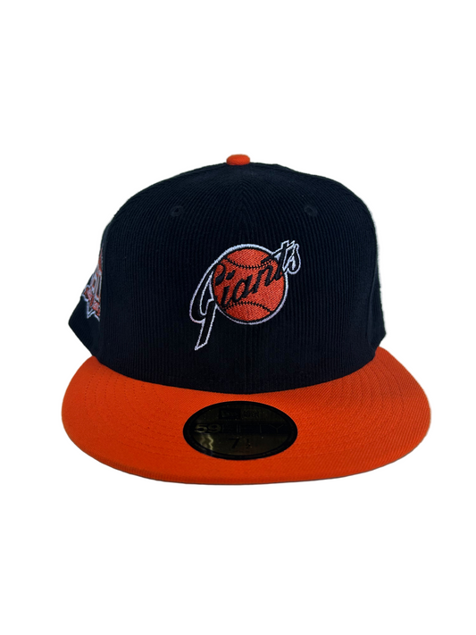 New Era 59fifty San Francisco Giants fitted Hat (corduroy) 60th Anniversary side patch.