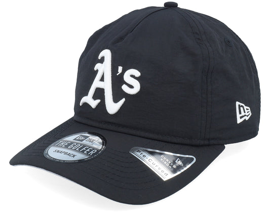 New Era Oakland Athletics 9TWENTY adjustable hat in black with a white logo. 