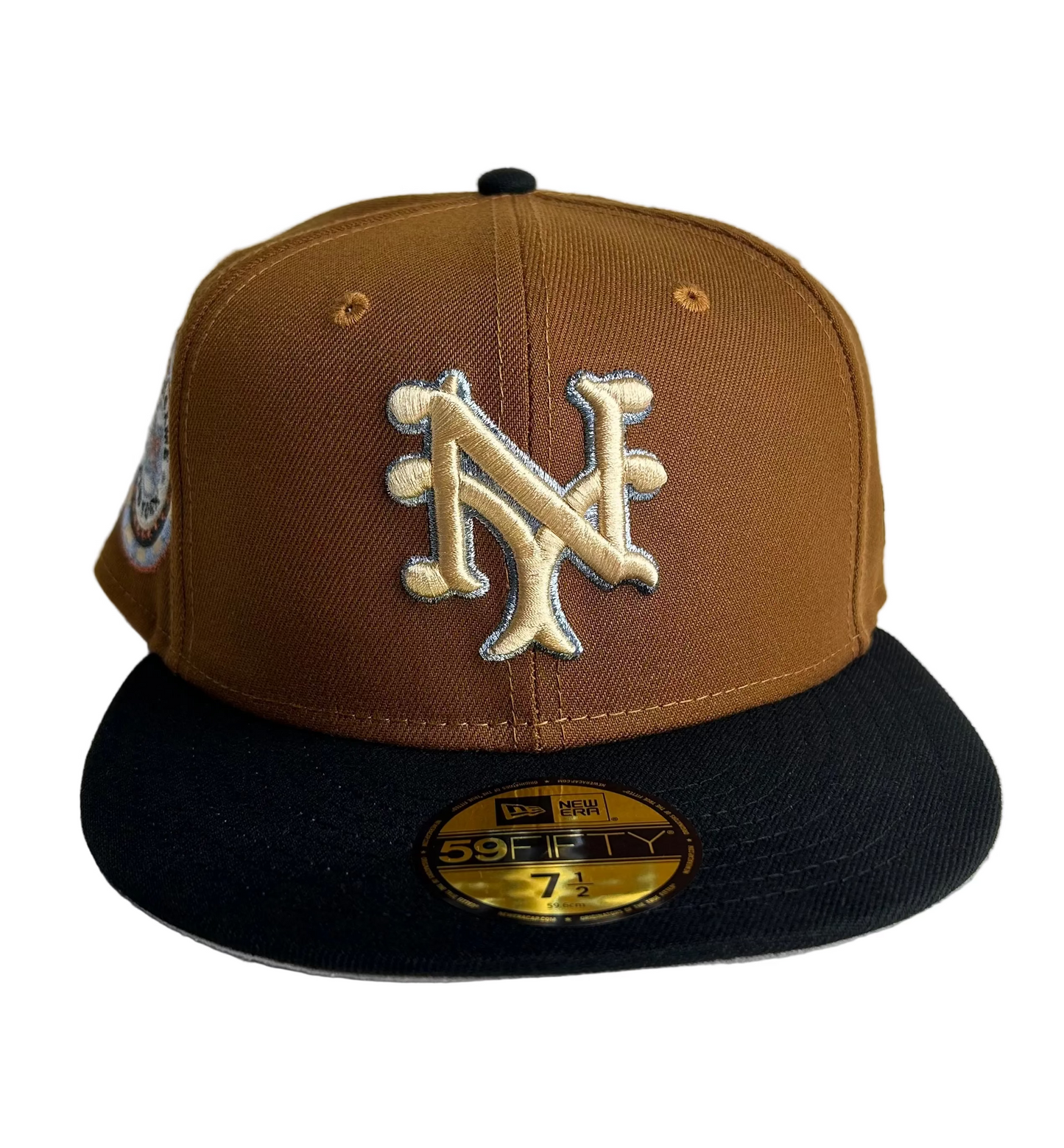 New Era New York GIANTS 59FIFTY fitted hat  Tan crown, Black Visor, Gray UV & 1942 ASG Side Patch.