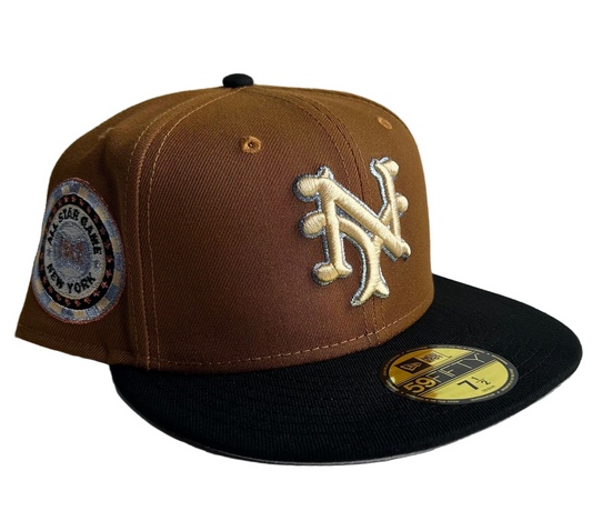 New Era New York GIANTS 59FIFTY fitted hat  Tan crown, Black Visor, Gray UV & 1942 ASG Side Patch.