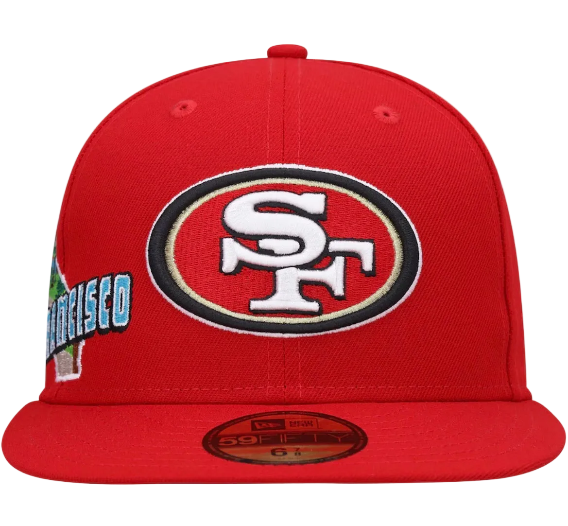 Men's New Era Scarlet San Francisco 49ers Stateview 59FIFTY Fitted Hat