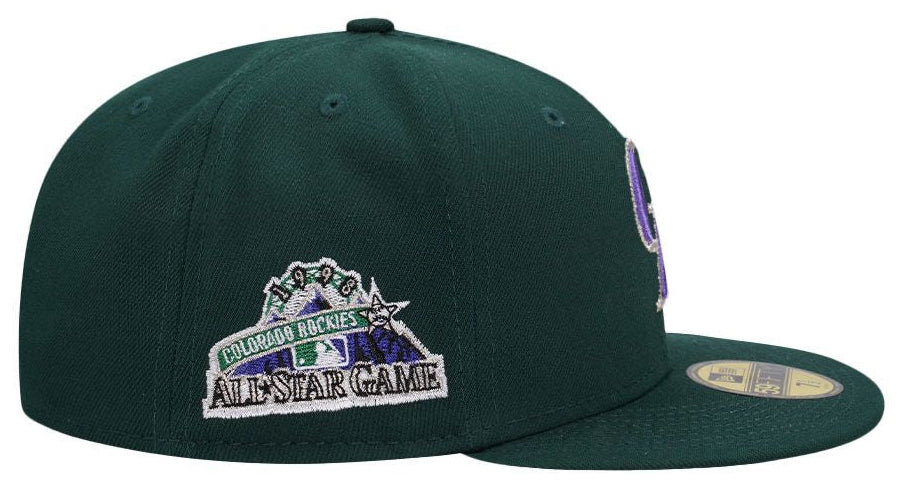 NEW ERA COLORADO ROCKIES ALL STAR GAME 1998 GREEN CLASSIC EDITION 59FIFTY FITTED HAT.