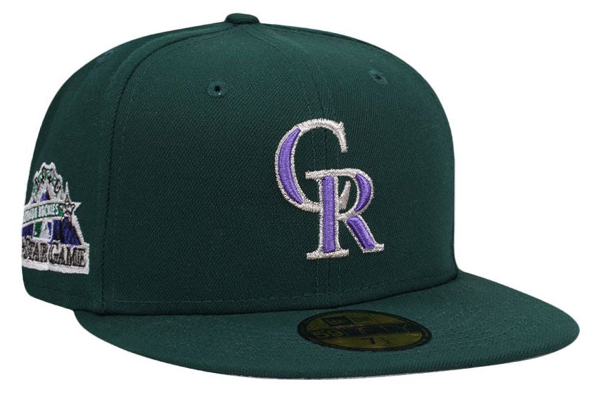 NEW ERA COLORADO ROCKIES ALL STAR GAME 1998 GREEN CLASSIC EDITION 59FIFTY FITTED HAT.