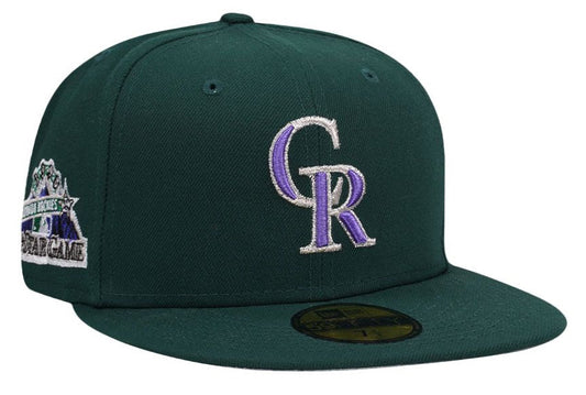 NEW ERA COLORADO ROCKIES ALL STAR GAME 1998 GREEN CLASSIC EDITION 59FIFTY FITTED HAT.