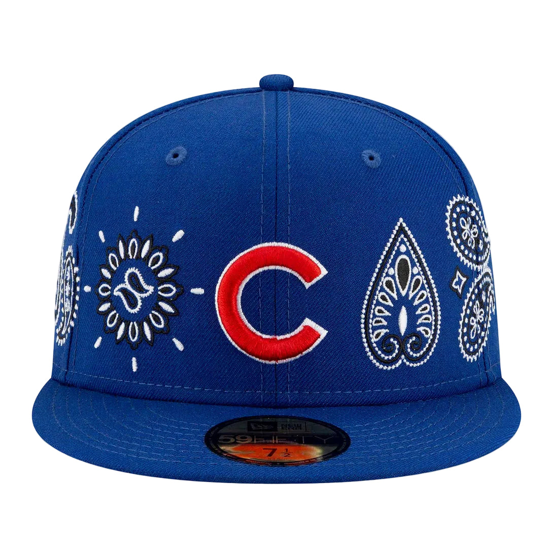 CHICAGO CUBS ROYAL PAISLEY 59FIFTY FITTED HAT.
