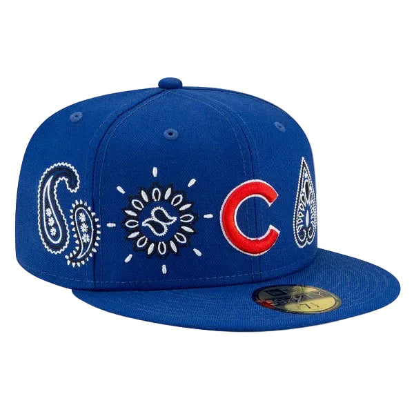CHICAGO CUBS ROYAL PAISLEY 59FIFTY FITTED HAT.