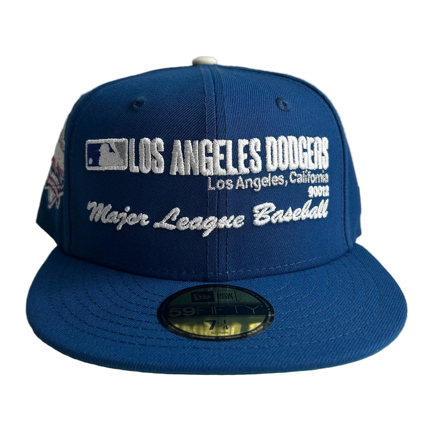 59FIFTY Los Angeles Dodgers Dark Royal/Green UV Primary Logo Patch.