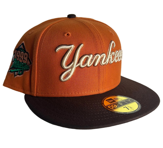 Orange New York Yankees 1999 World Series 59fifty New Era Fitted Hat Cap