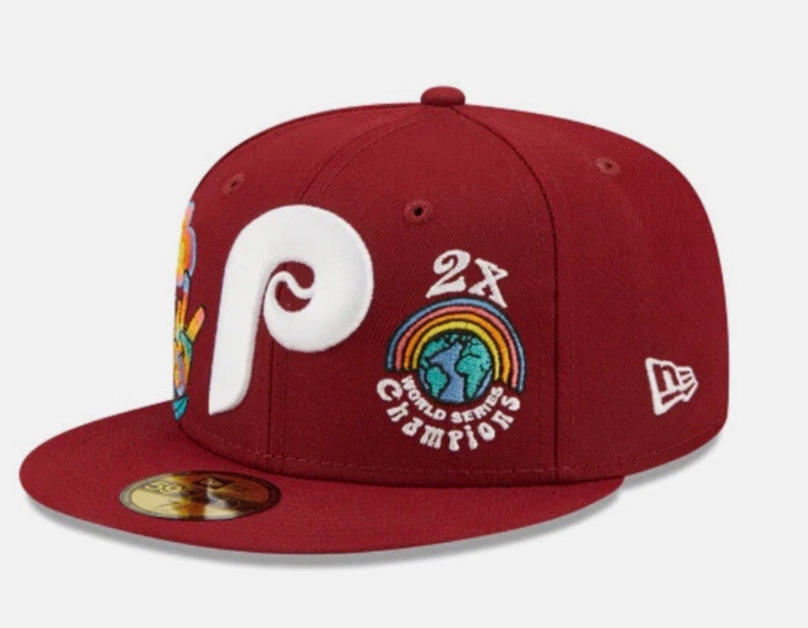 Philadelphia Phillies New Era Red 2x Champions Groovy Hippie 59FIFTY
