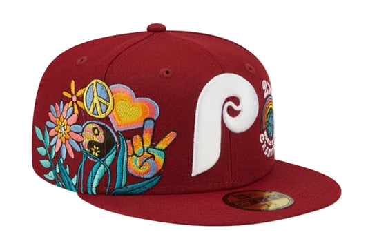 Philadelphia Phillies New Era Red 2x Champions Groovy Hippie 59FIFTY