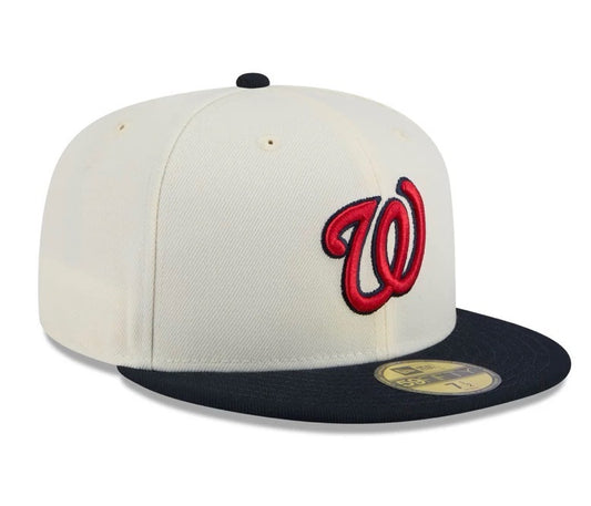 WASHINGTON NATIONALS FITTED 59FIFTY NEW ERA CHROME NAVY CAP HAT GREY UV