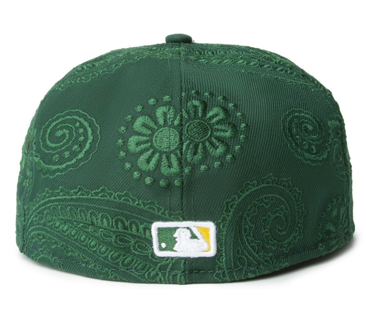 New Era 59Fifty Oakland Athletics Swirl Fitted Hat Dark Green