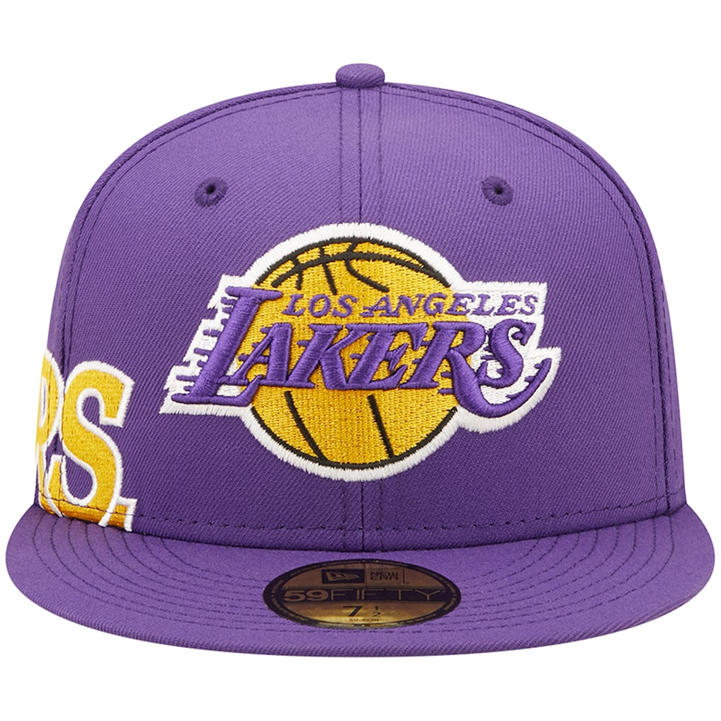 Los Angeles Lakers New Era Side Split 59FIFTY Fitted Hat - Purple.
