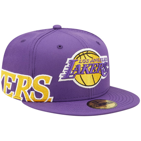 Los Angeles Lakers New Era Side Split 59FIFTY Fitted Hat - Purple.