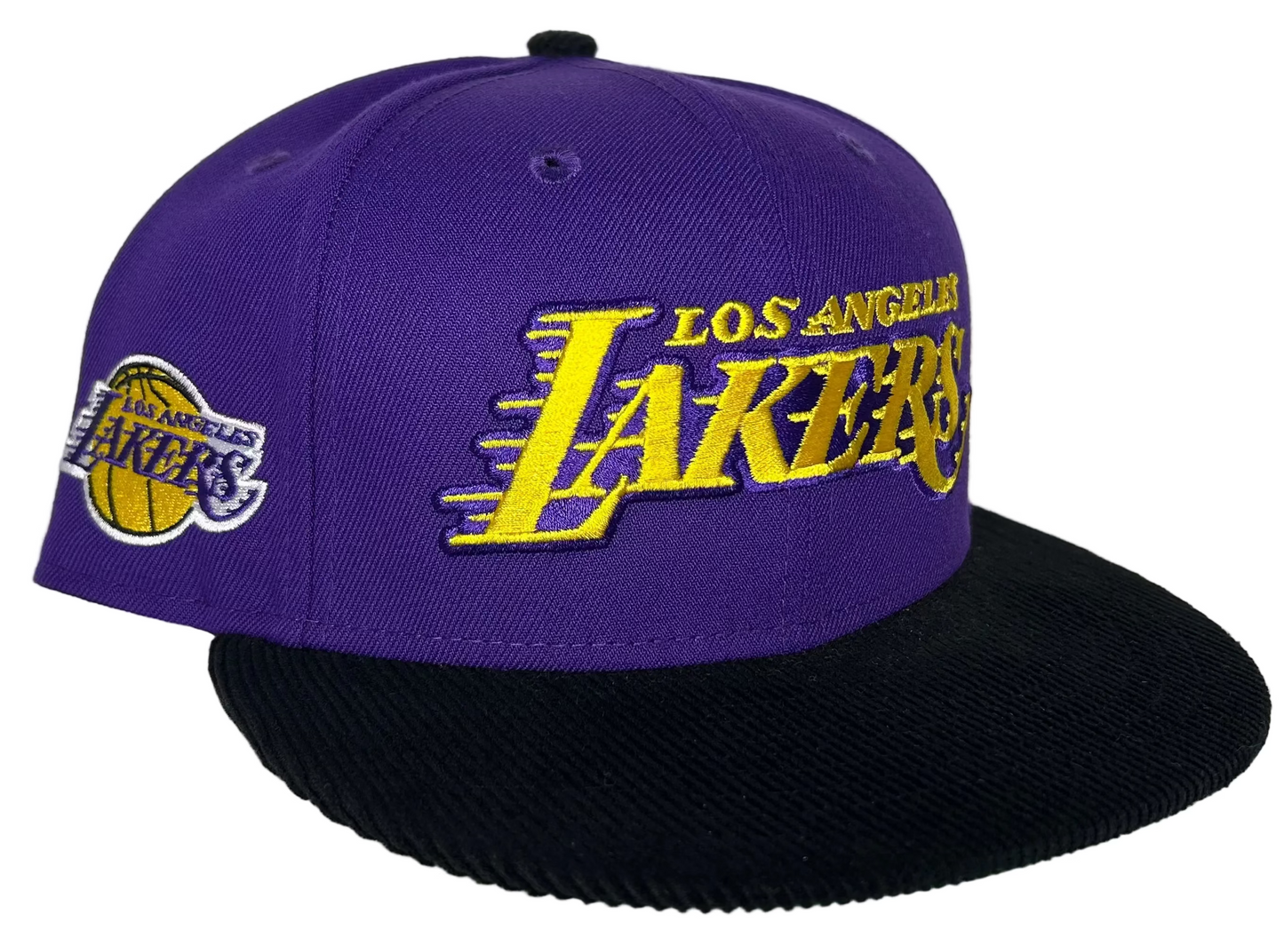 Los Angeles Lakers 2-Tone Purple & Black corduroy Visor W/ a Green UV.