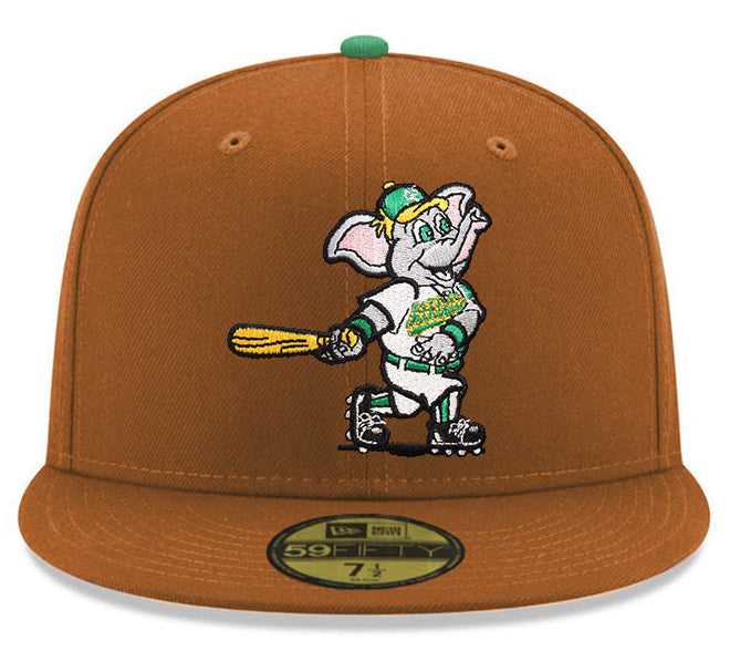 Oakland Athletics Mascot Rickey Henderson Side Patch Peanutbutter 59Fifty Fitted
