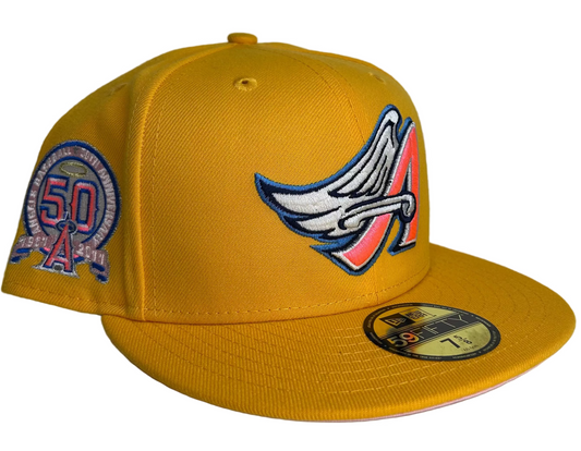 New Era Anaheim Angels “Pink Lemonade” 50th Anniversary fitted hat W/ a Pink UV. 