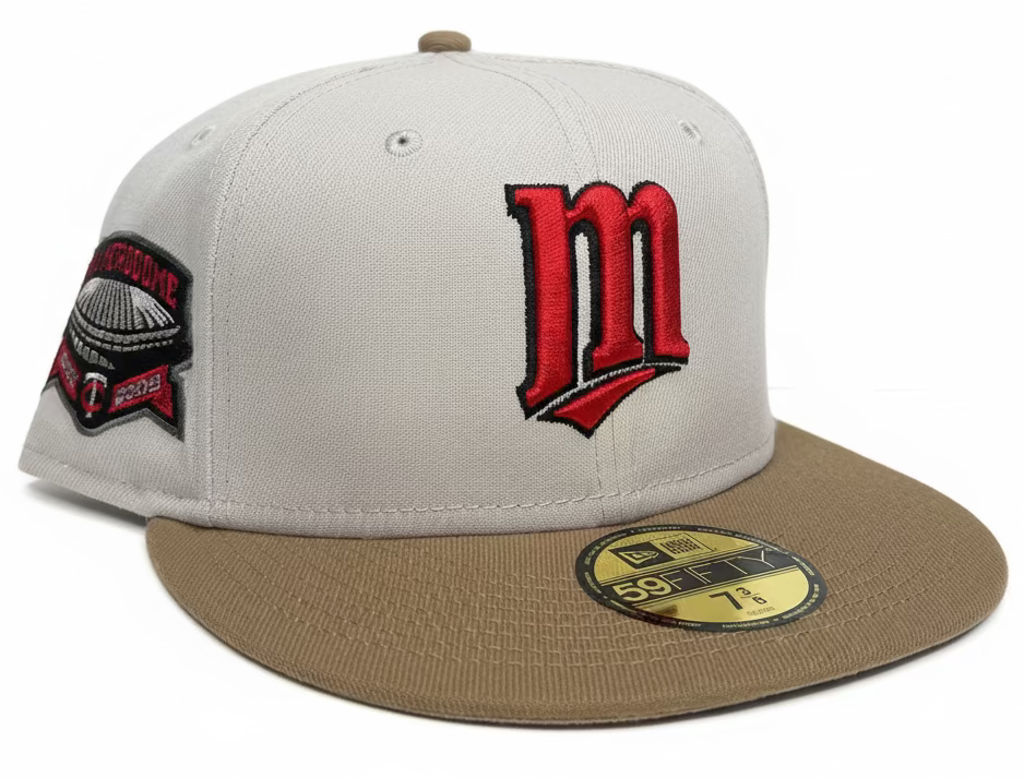 Minnesota Twins "Chrome Dome" 59FIFTY Fitted Hat 2-Tone  Metrodome 1982-2009 side patch.