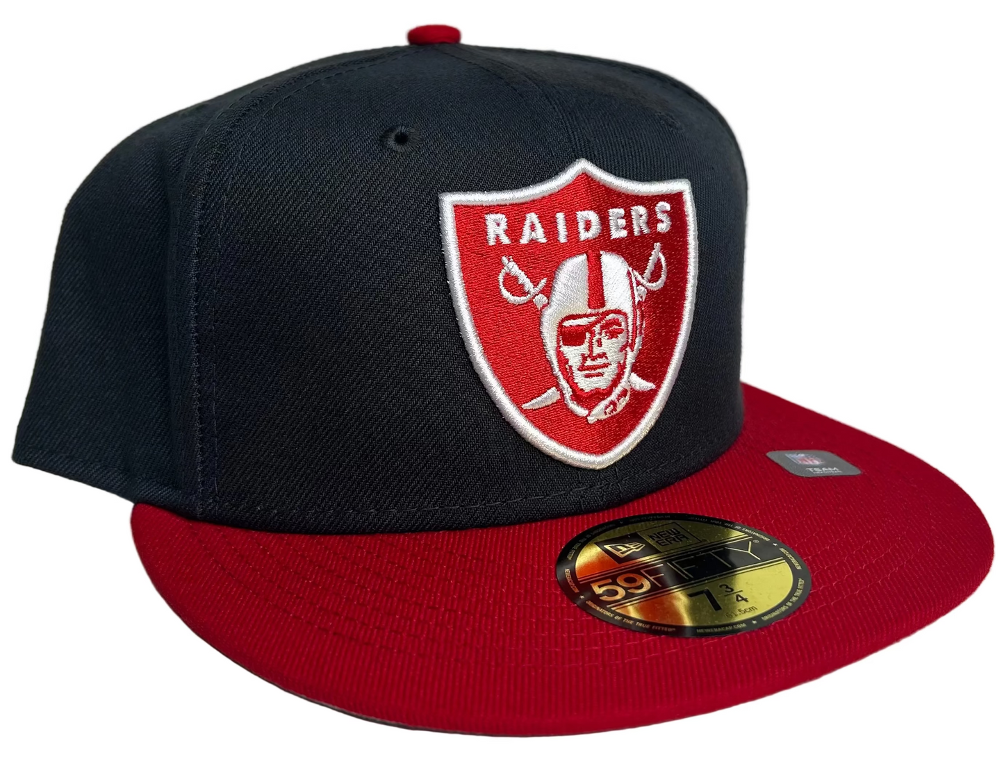 Raiders 2-Tone Steel W/ Scarlet Red New Era 59Fifty fitted hat.