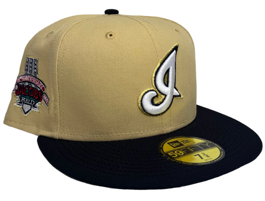 New Era Cleveland Indians 10th Anniversary Jacobs Field Vegas 2-Tone Edition 59Fifty fitted hat.
