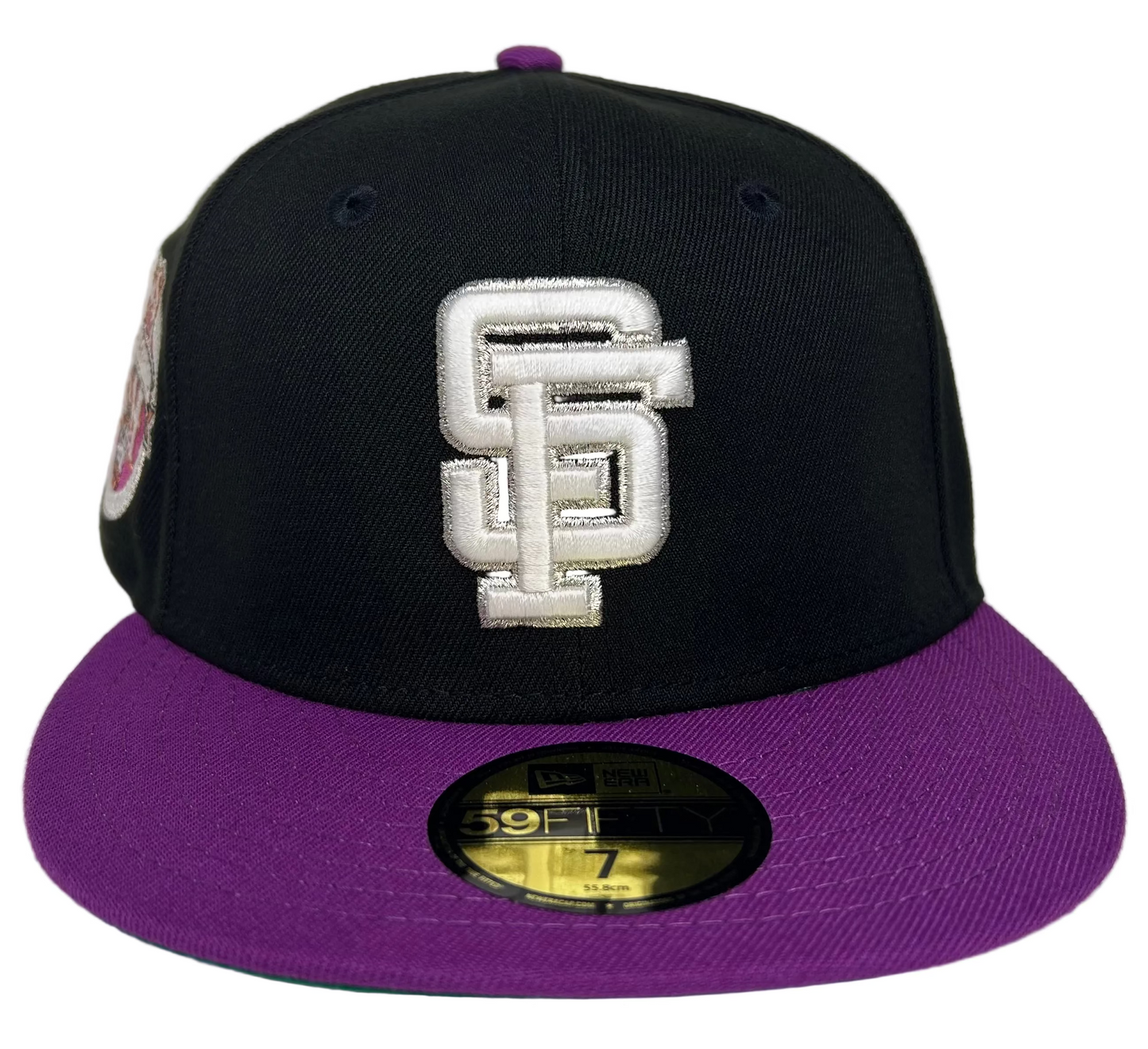 San Francisco Giants “Purple Drank”  2-Tone Black & Purple W/ a Green UV, 1984 ASG Side patch New Era 59Fifty fitted Hat.