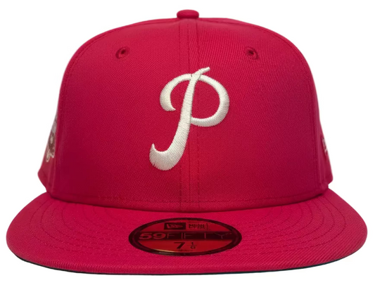 New Era Philadelphia Phillies 1952 All-Star Game 59FIFTY fitted hat, featuring a distinct red color scheme and a commemorative side patch. 