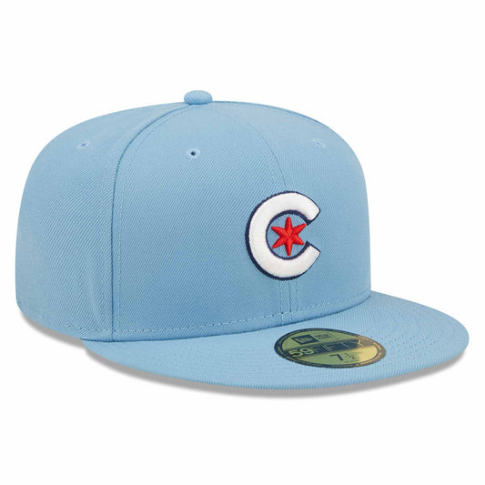 CHICAGO CUBS BABY BLUE CITY CONNECT 59FIFTY FITTED HAT.