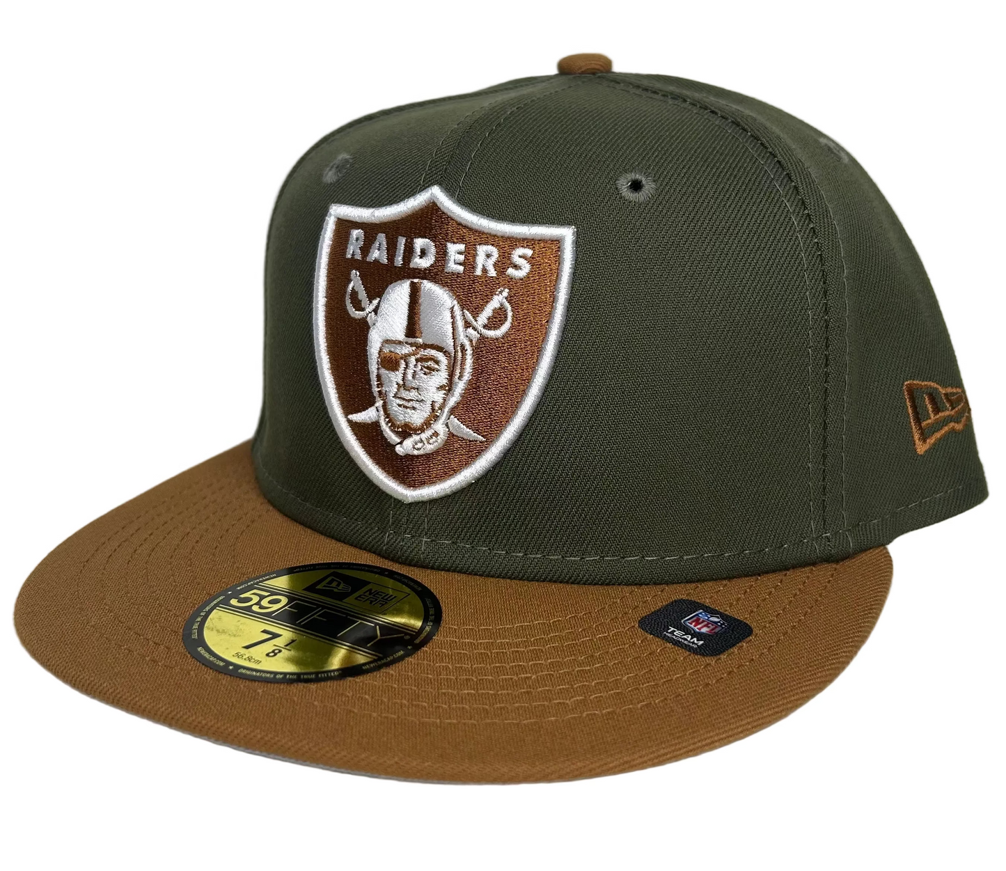 LAS VEGAS RAIDERS 2-TONE COLOR PACK 59FITTED FITTED HAT - OLIVE/ BROWN