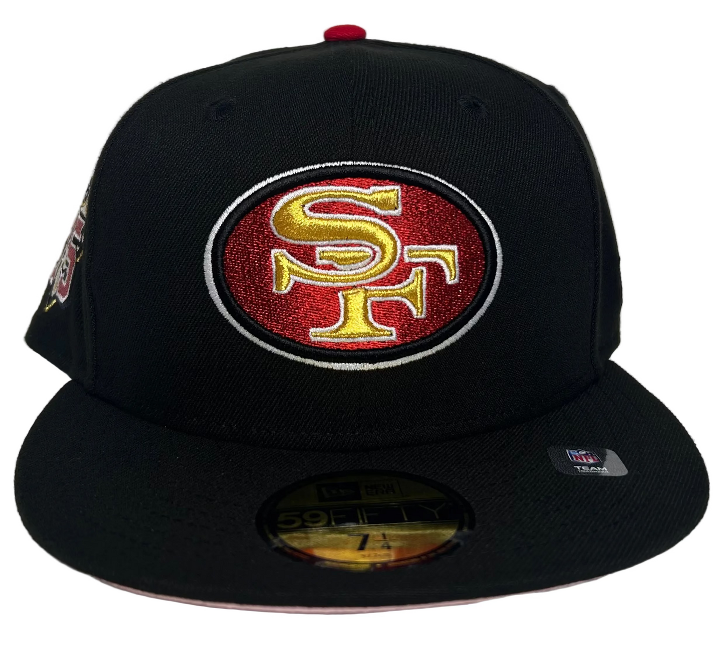 New Era San Francisco 49ers 75th Anniversary W/ a Pink UV, 59FIFTY Fitted Hat.