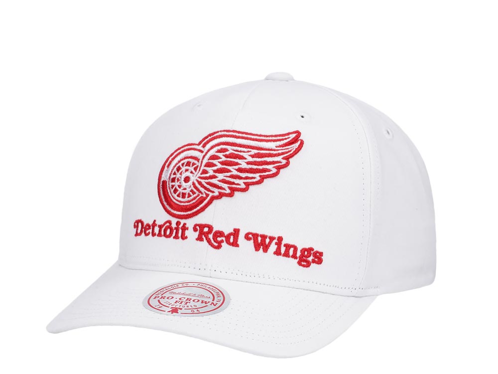 Mitchell & Ness Detroit Redwings All in Pro White SnapBack Hat.
