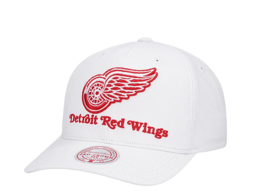 Mitchell & Ness Detroit Redwings All in Pro White SnapBack Hat.