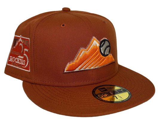 New Era Campfire Colorado Rockies Mountain 25th Anniversary Patch Exclusive 59Fifty Fitted Hat.