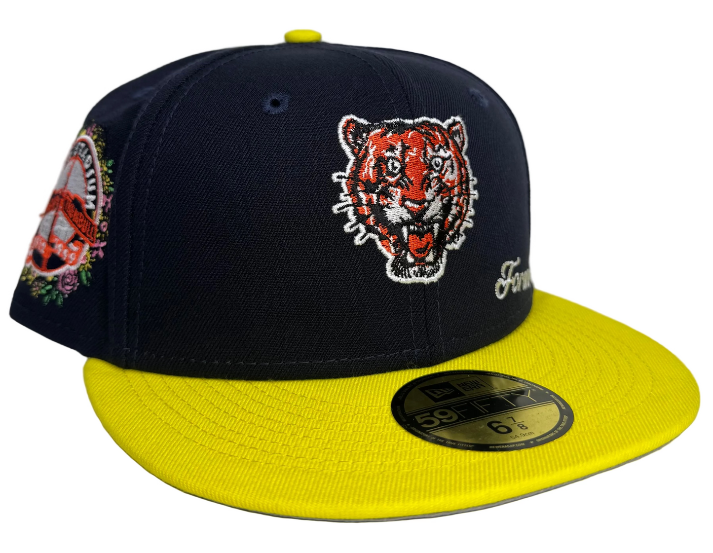 Exclusive “Jae Tips” Forever Detroit Tigers Stadium Patch 59Fifty Fitted Hat in Navy/Yellow. 