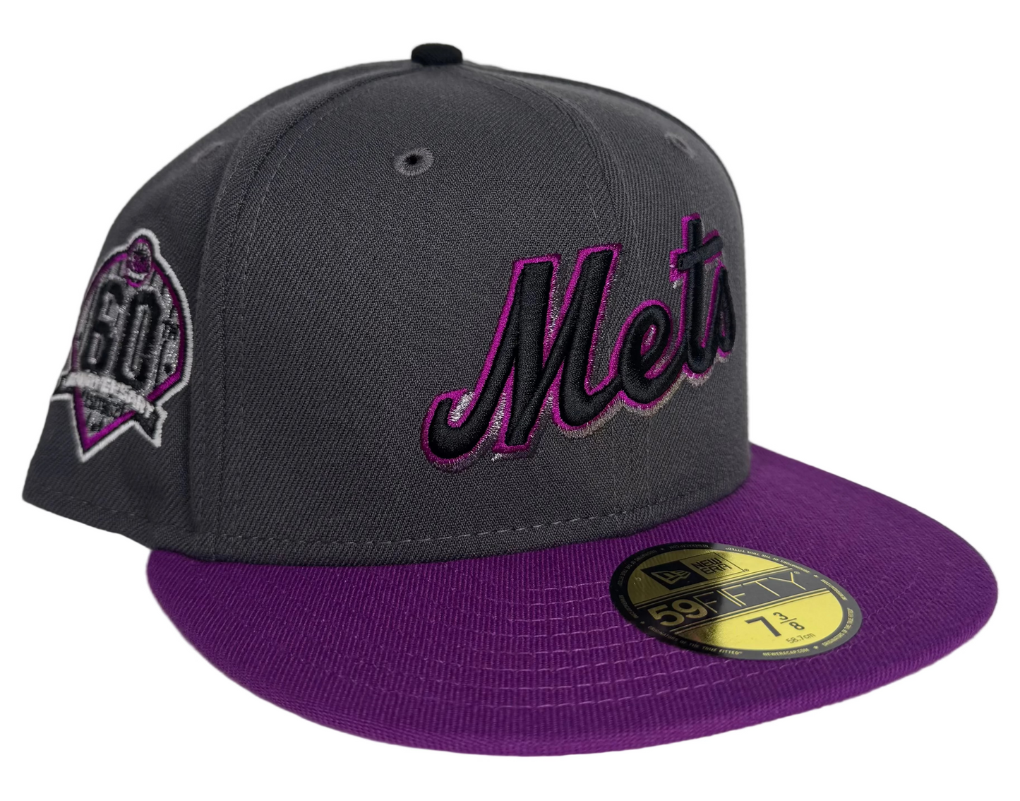 NEW ERA NEW YORK METS “All The Right”  2-TONE W/ a 60TH ANNIVERSARY SIDE PATCH 59FIFTY FITTED HAT.