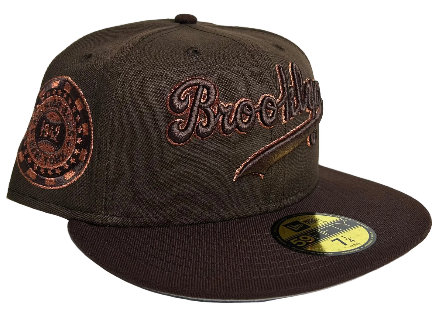 New Era Brooklyn Dodgers Sneaky 2-Tone 1942 ASG Side Patch, Burnt Copper Edition 59Fifty Fitted Hat.