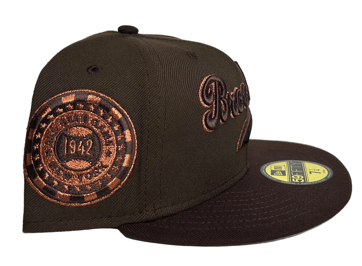 New Era Brooklyn Dodgers Sneaky 2-Tone 1942 ASG Side Patch, Burnt Copper Edition 59Fifty Fitted Hat.