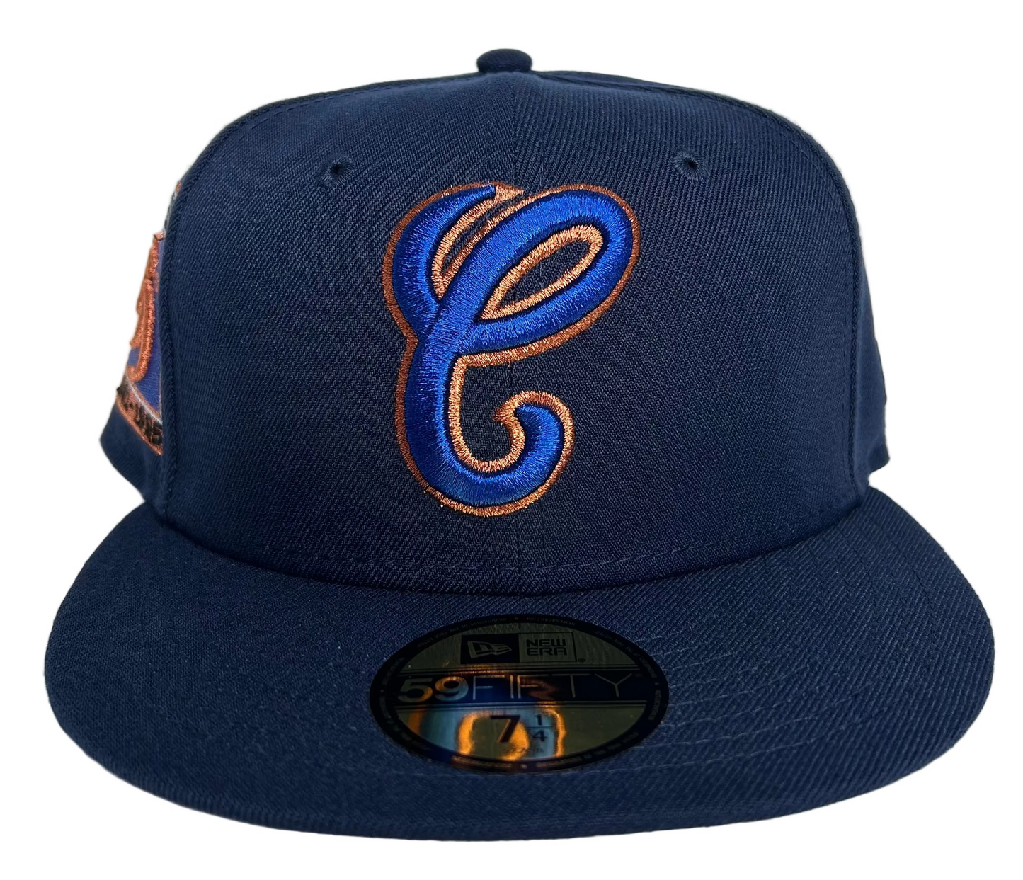 Navy & Copper Chicago White Sox New Era 59FIFTY fitted hat features a stylized "C" logo and a 95th-anniversary side patch.